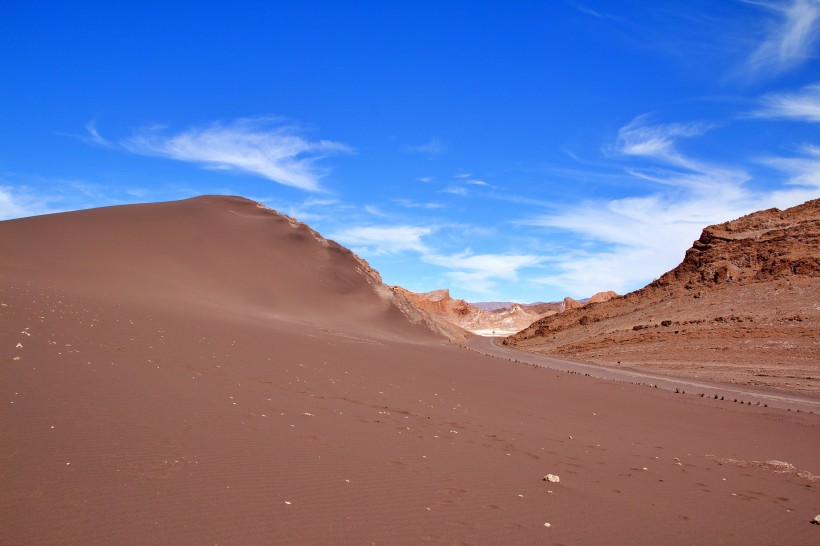 智利荒涼的阿塔卡馬沙漠風景圖片
