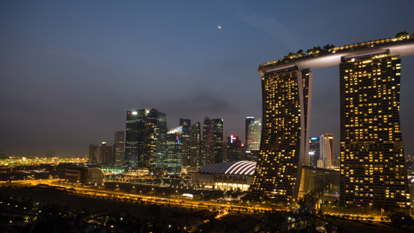 新加坡濱海灣金沙酒店夜景圖片