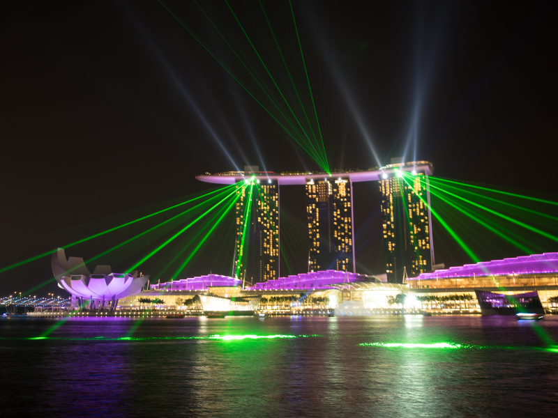 新加坡濱海灣金沙酒店夜景圖片