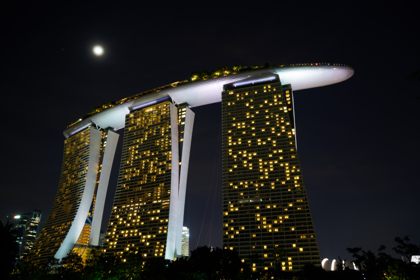 新加坡濱海灣金沙酒店夜景圖片