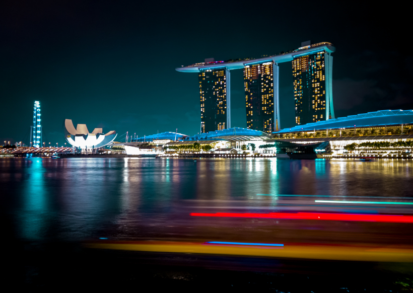 新加坡濱海灣金沙酒店夜景圖片
