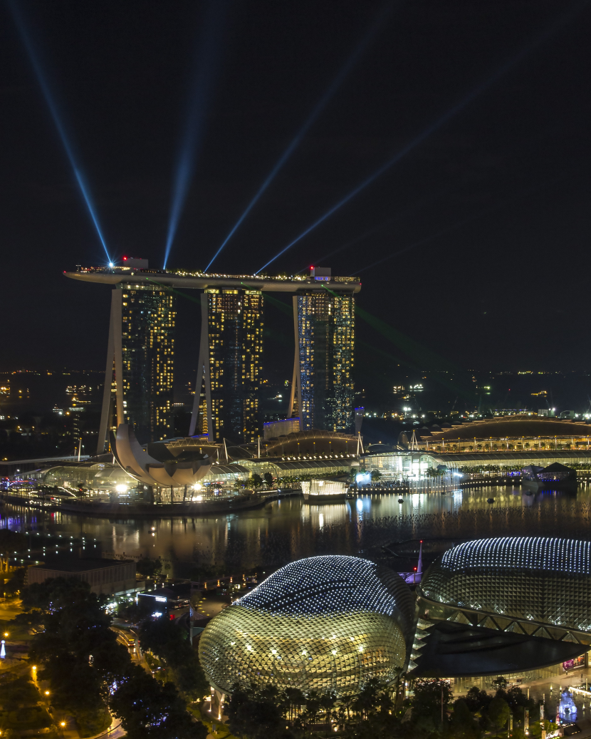 新加坡濱海灣金沙酒店夜景圖片