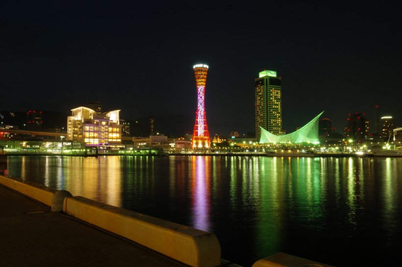 日本神戶梅裡肯公園夜景風景圖片