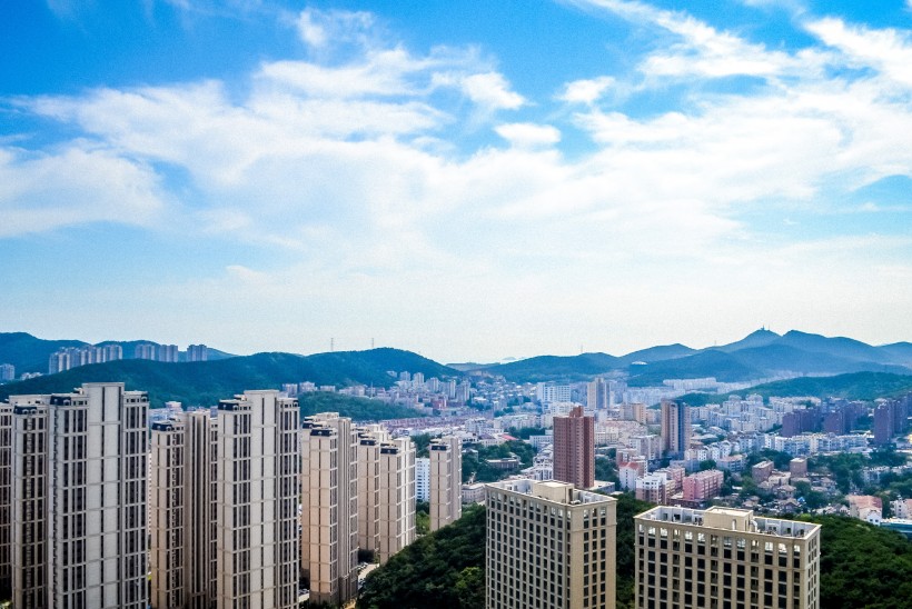 鳥瞰城市建築風景圖片