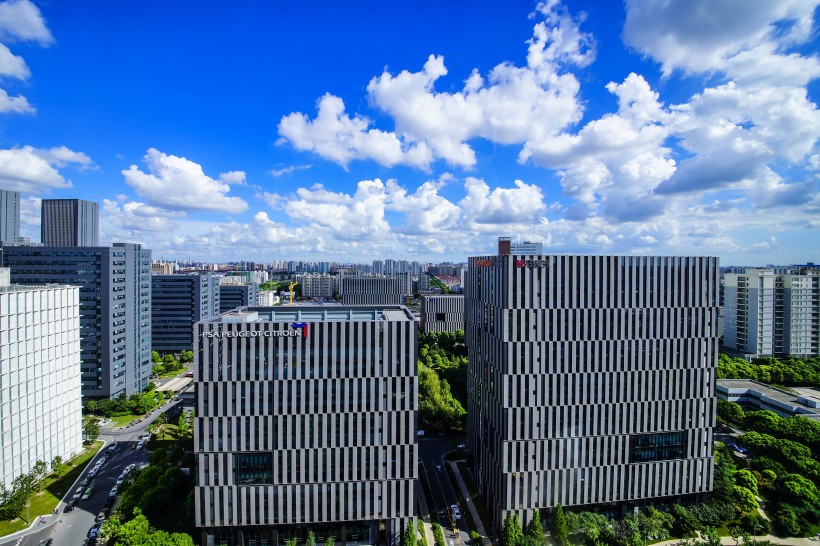 鳥瞰城市建築風景圖片