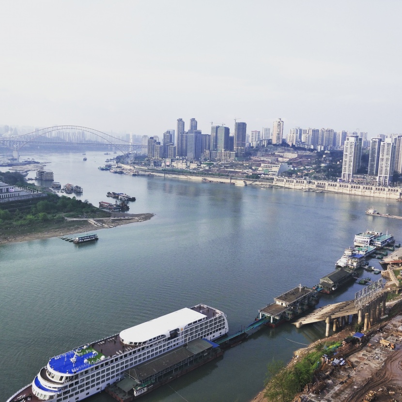 鳥瞰城市建築風景圖片