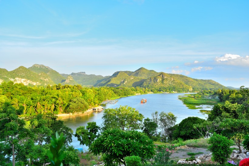東南亞湄公河風景圖片