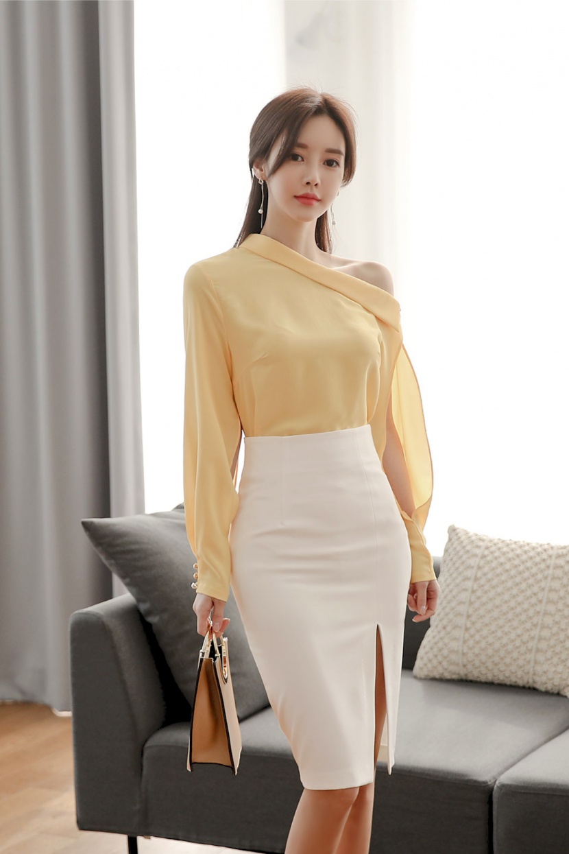 韓國美女模特孫允珠優雅包臀裙圖片