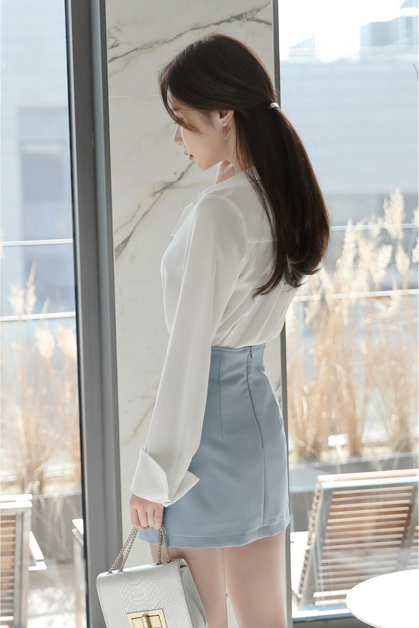 韓國美女網紅孫允珠單肩吊帶衫加包臀裙圖片