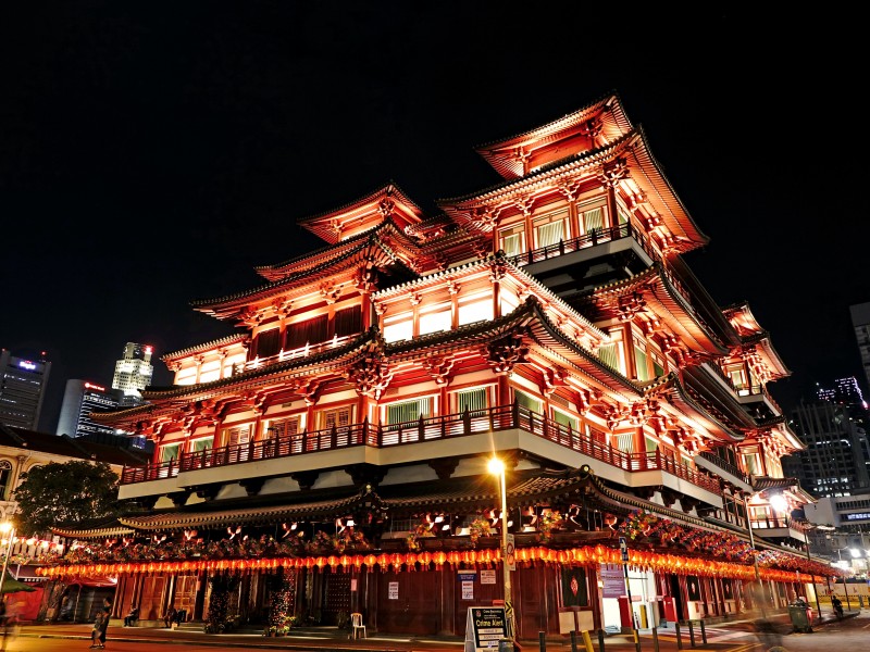 美國舊金山唐人街建築風景圖片