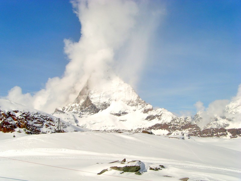 瑞士馬特宏峰雪山自然風景圖片