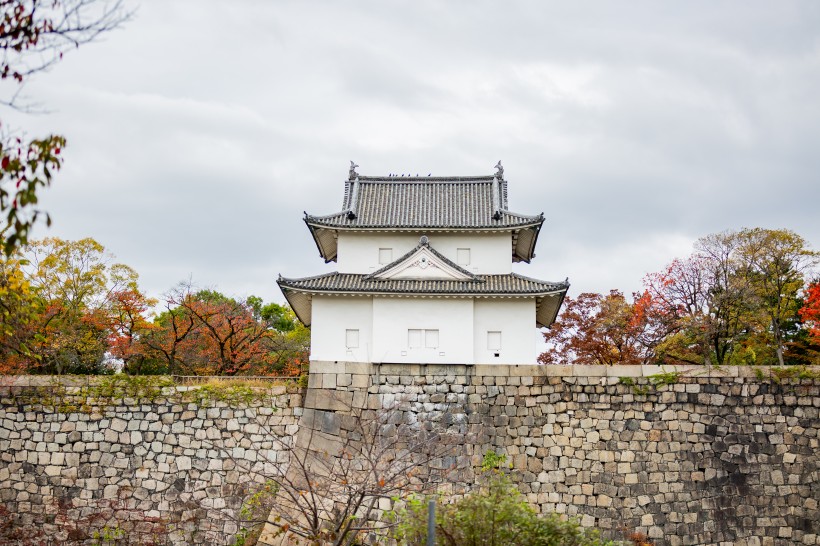 日本大阪迷人秋季風景圖片