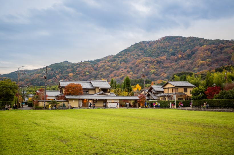 日本大阪迷人秋季風景圖片