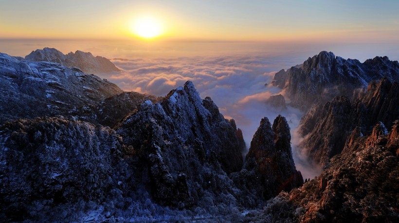 唯美安徽黃山自然風景圖片