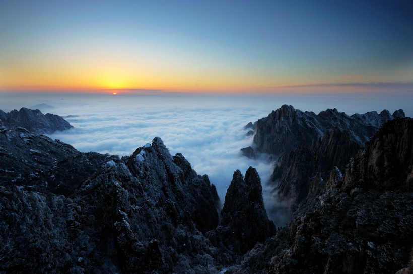 唯美安徽黃山自然風景圖片