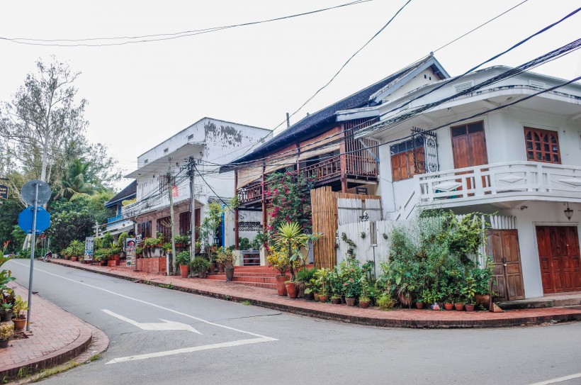 老撾琅勃拉邦城市風景圖片