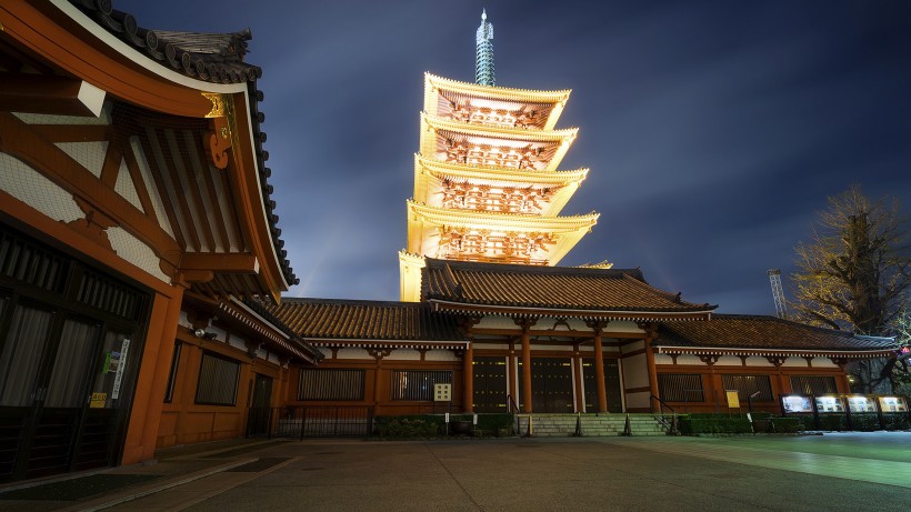 日本東京淺草寺人文風景圖片