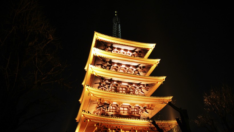 日本東京淺草寺人文風景圖片