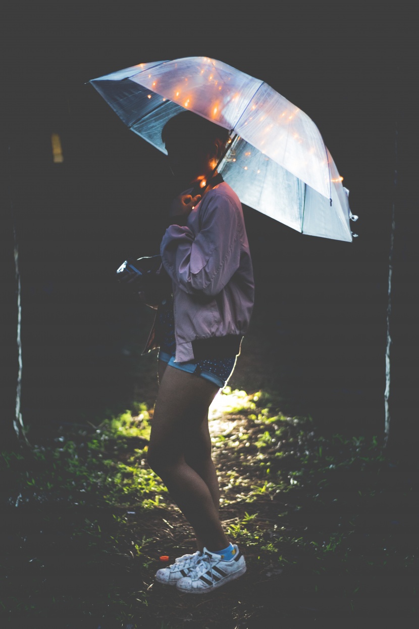 撐着雨傘的人物圖片