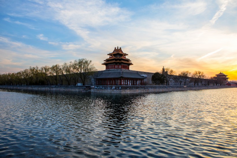 北京故宮角樓古典風景圖片