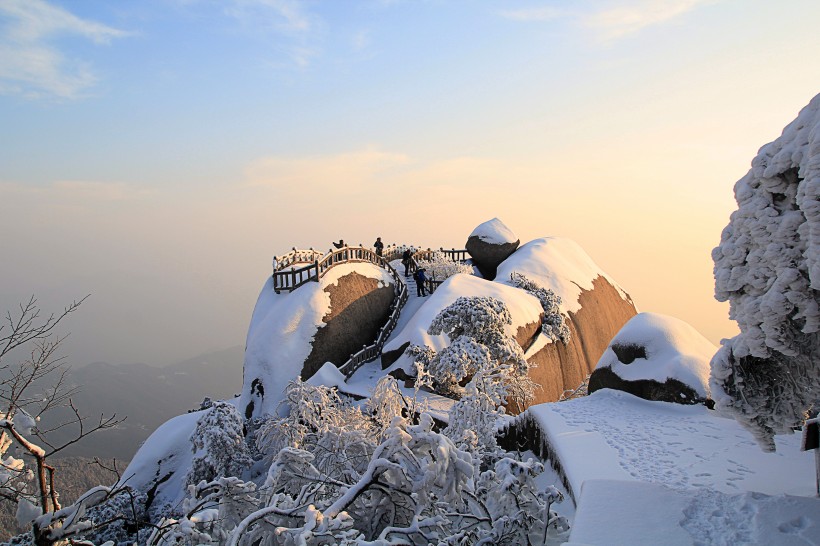 安徽安慶天竺山雪景圖片