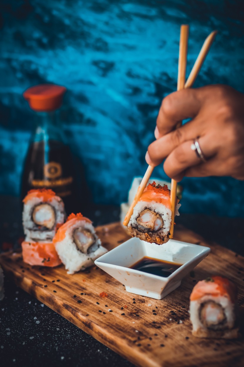 營養爽口的日式壽司圖片