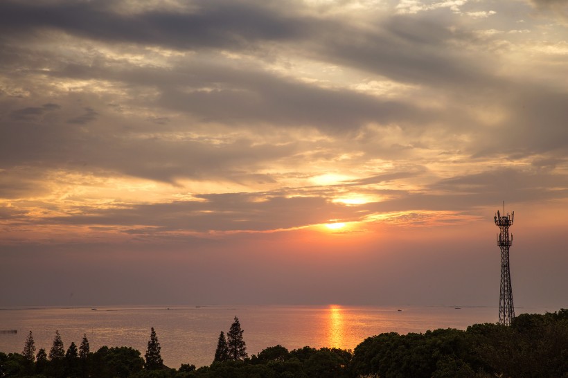 江蘇太湖夕陽風景圖片