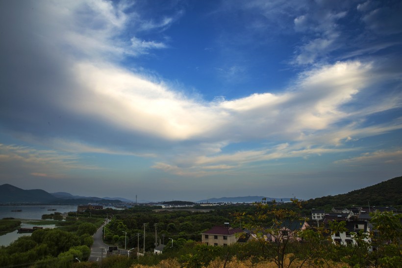 江蘇太湖夕陽風景圖片