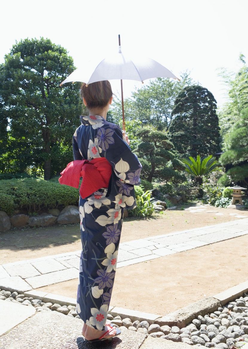 夏日裡打傘的日本女人圖片