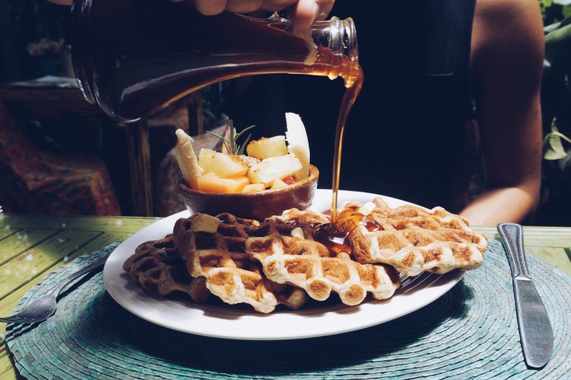 美味香甜的華夫餅圖片