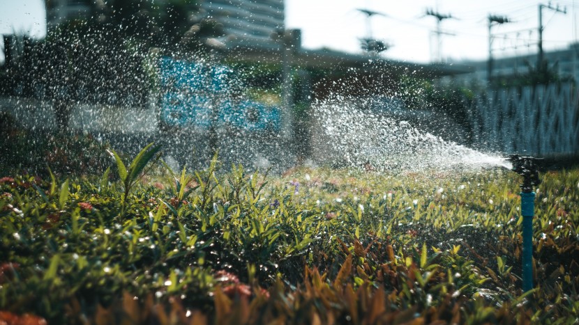 花園綠地自動灑水器圖片