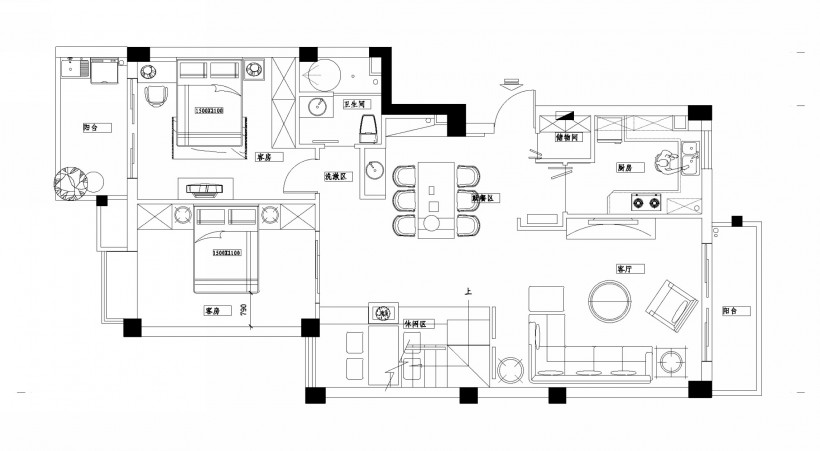 荷塘月舍樣闆間設計-葉強作品圖片