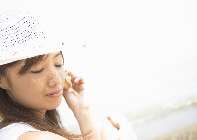 海邊清爽少女圖片