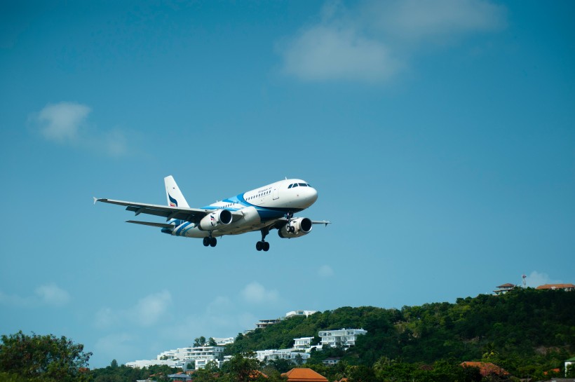 空中的民航客機圖片