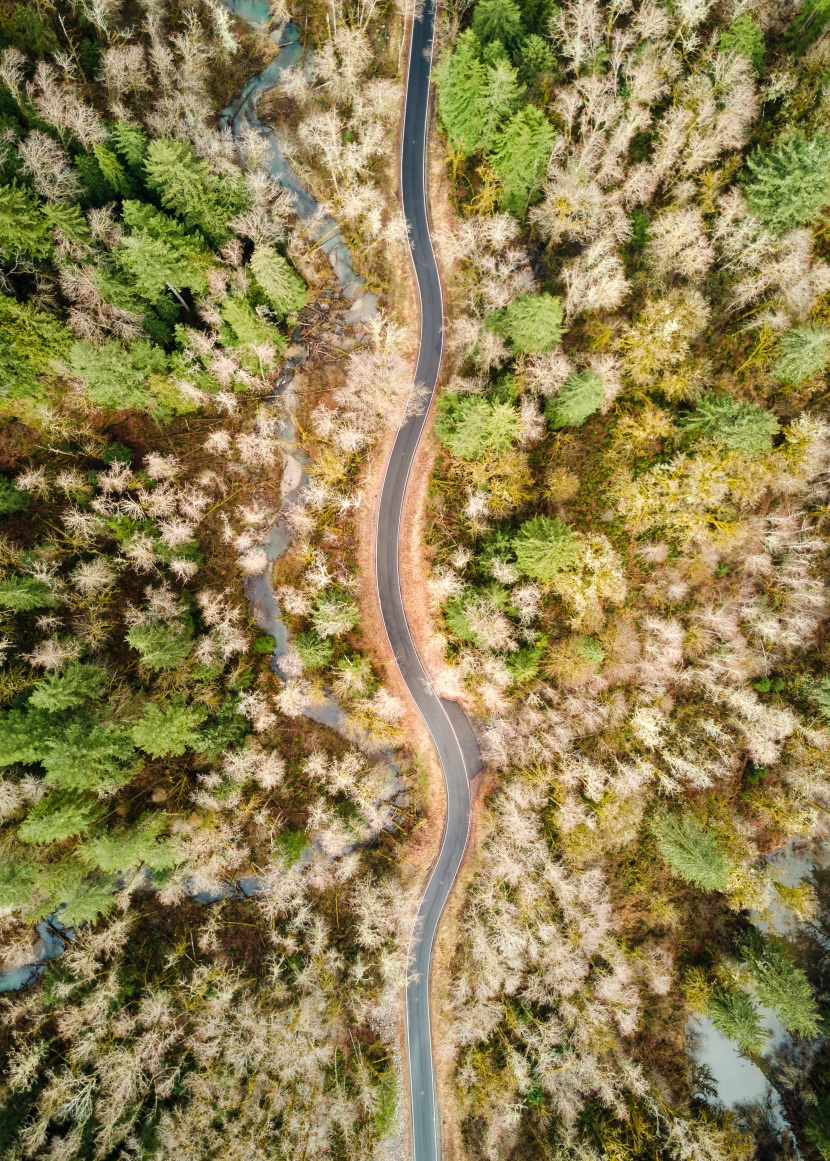 從高空中鳥瞰公路圖片