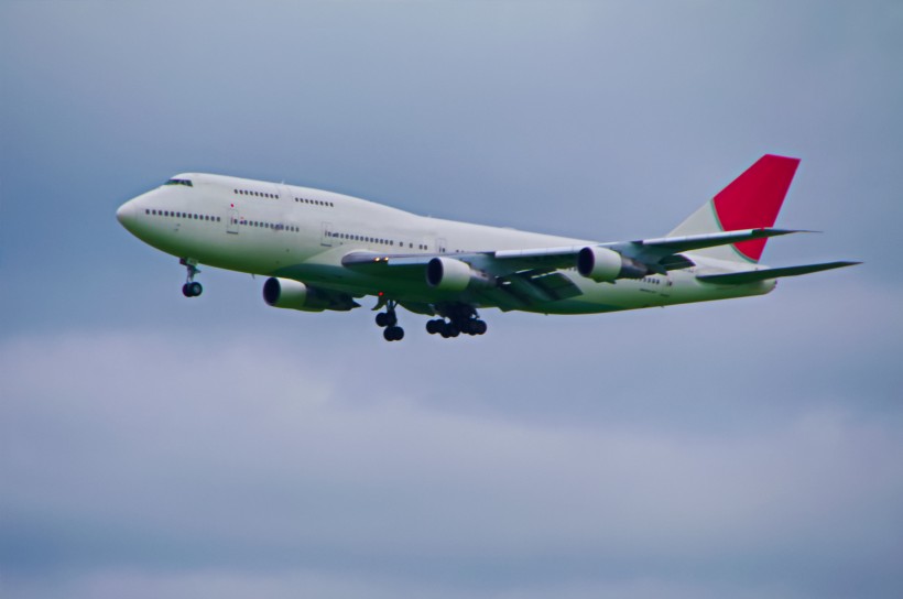 客運飛機在天空中飛行圖片