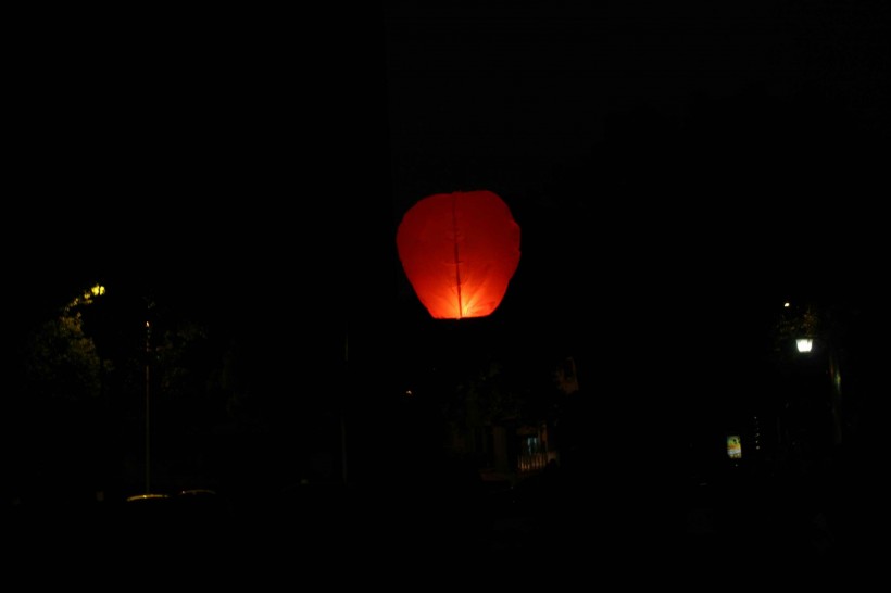 夜空中孔明燈圖片