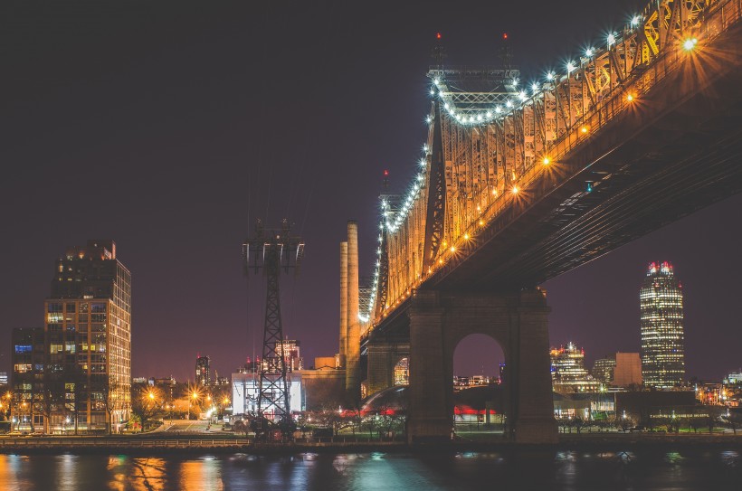 高架大橋美麗夜景圖片