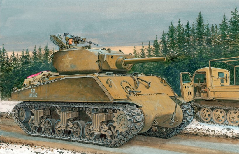 軍事題材繪畫-坦克圖片