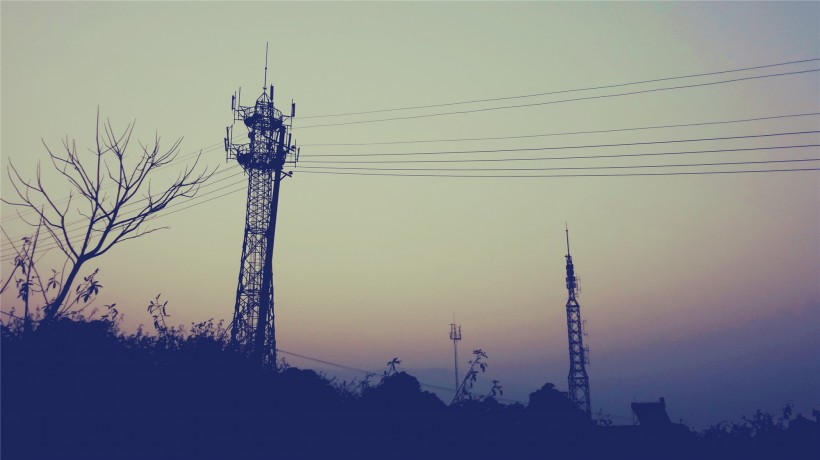 電線杆風景圖片