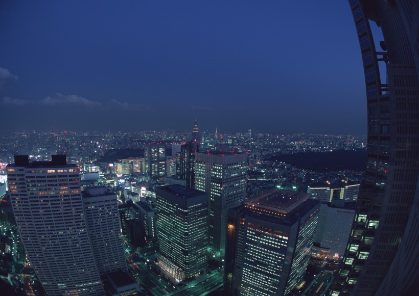 繁華都市夜景圖片