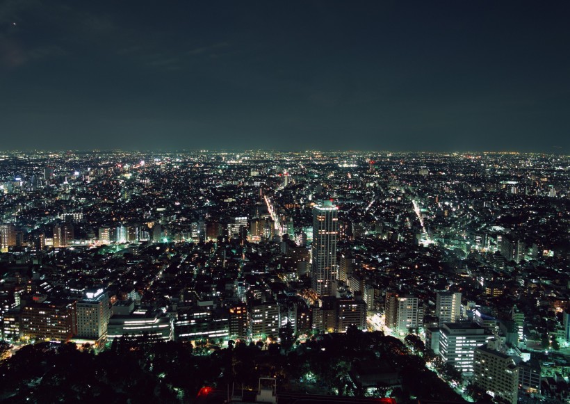 繁華都市夜景圖片