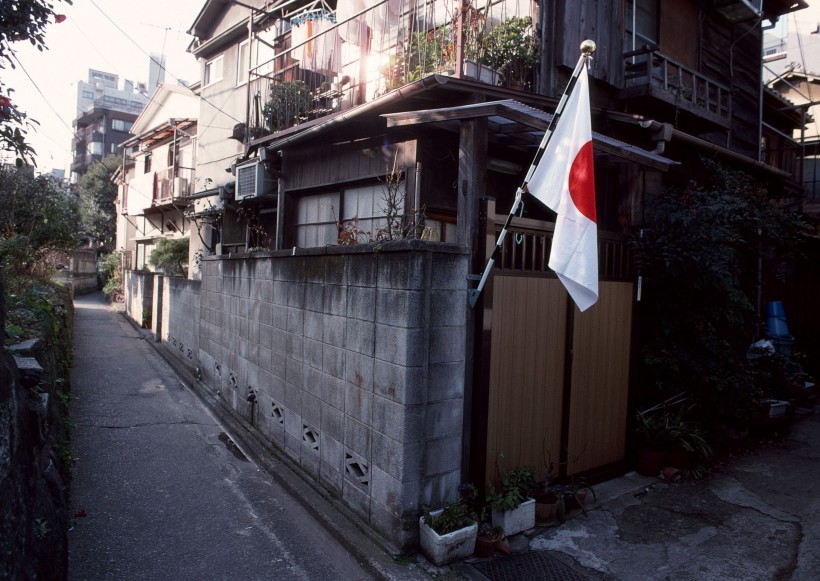 居民生活小巷特寫圖片