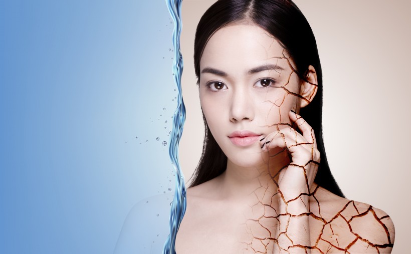 補水美白廣告美女背景圖片