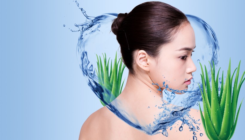補水美白廣告美女背景圖片