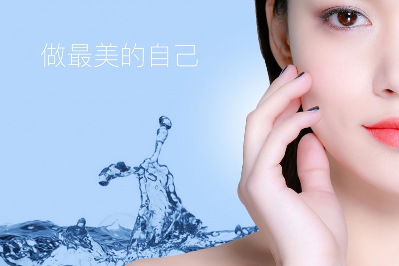 補水美白廣告美女背景圖片