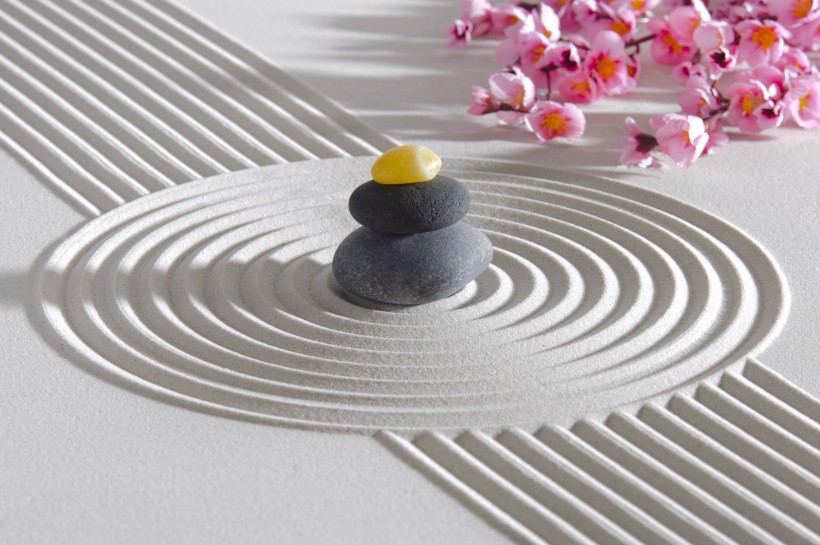 沙子鵝卵石養生圖片