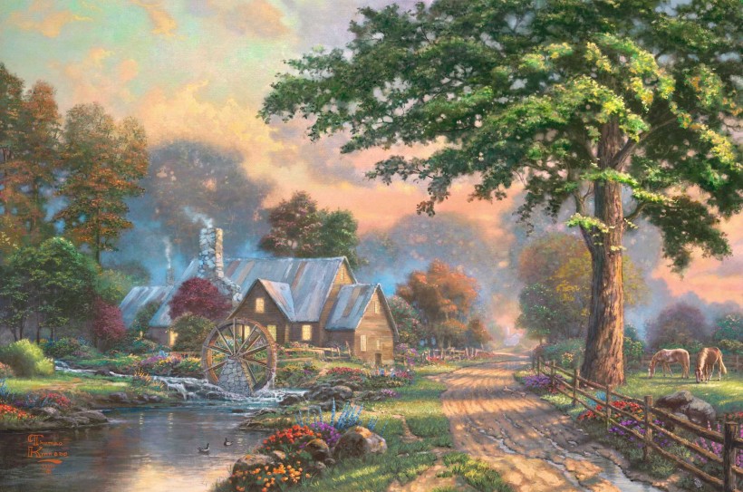 Thomas Kinkade油畫作品圖片