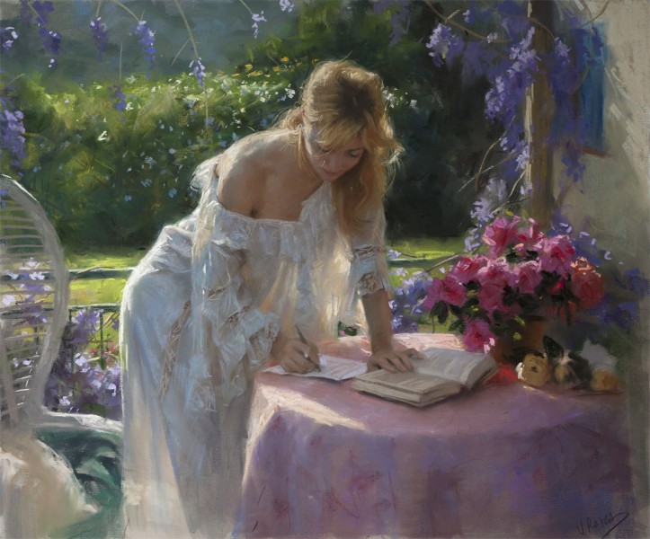 Vicente Romero Redondo婀娜多姿女性油畫圖片