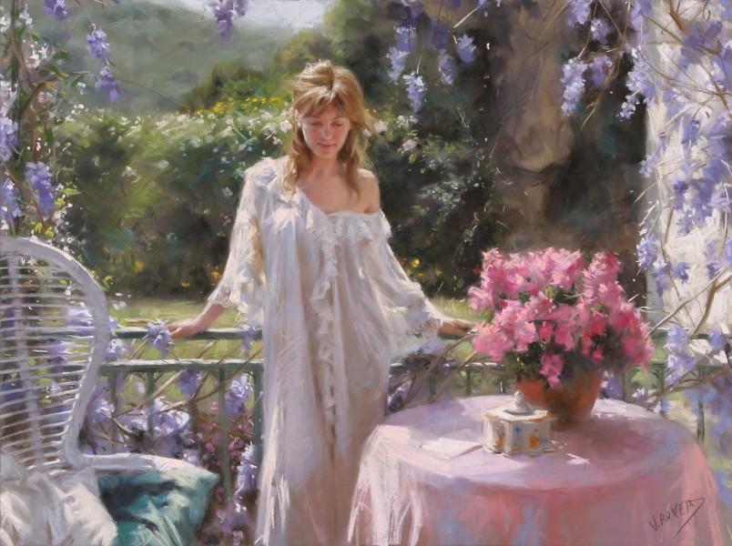 Vicente Romero Redondo婀娜多姿女性油畫圖片